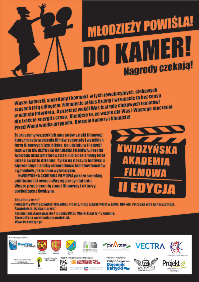 Plakat II Festiwal Kwidzyńska Akademia Filmowa