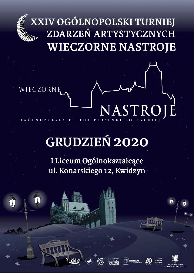 Plakat XXIV OGÓLNOPOLSKA GIEŁDA ZDARZEŃ ARTYSTYCZNYCH Wieczorne Nastroje - Grudzień 2019