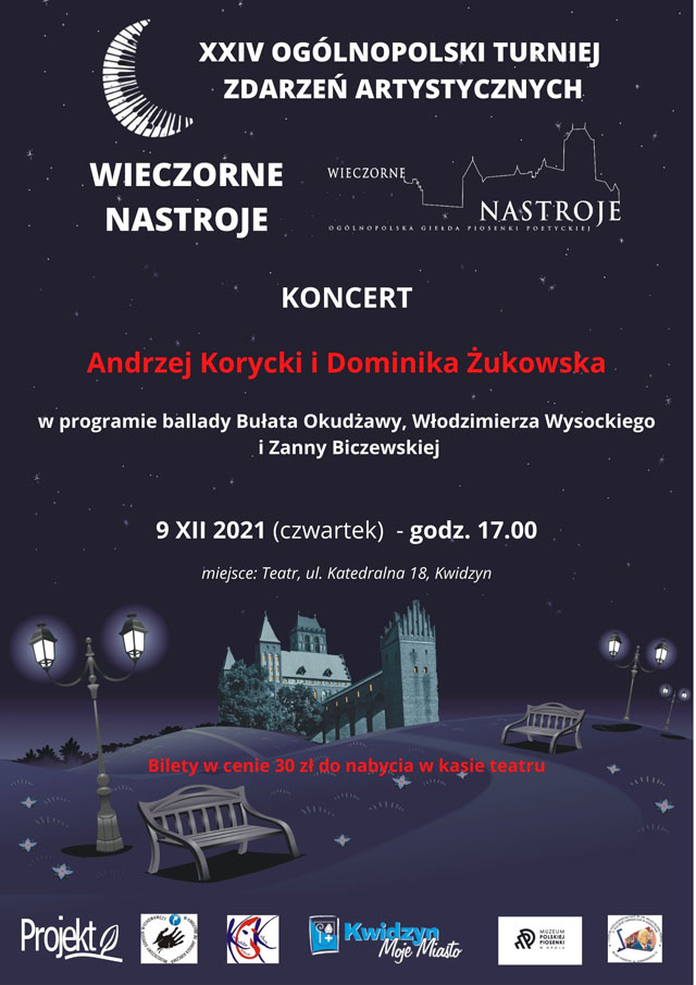 Plakat koncert gwiazdy - XXIV OGÓLNOPOLSKA GIEŁDA ZDARZEŃ ARTYSTYCZNYCH Wieczorne Nastroje - Grudzień 2021